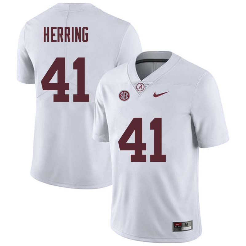 Alabama Crimson Tide Men's Chris Herring #41 White NCAA Nike Authentic Stitched College Football Jersey MZ16F77HS